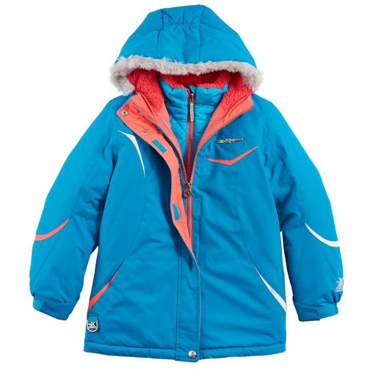 Girls 7-16 Zeroxposur Christine Heavyweight Faux-fur Trim Systems Jacket, Size: 10-12, Turquoise/blue (turq/aqua)