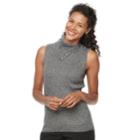 Women's Croft & Barrow&reg; Ribbed Sleeveless Turtleneck Top, Size: Xl, Dark Grey