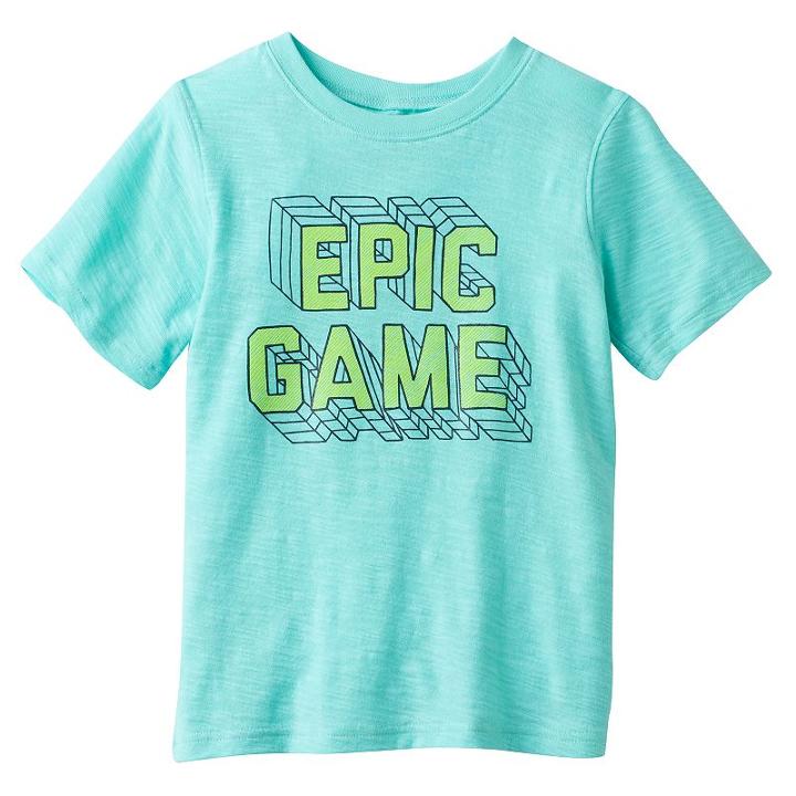 Boys 4-10 Jumping Beans&reg; Short Sleeve Slubbed Graphic Tee, Boy's, Size: 4, Turquoise/blue (turq/aqua)