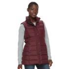 Women's Weathercast Down Puffer Vest, Size: Medium, Red