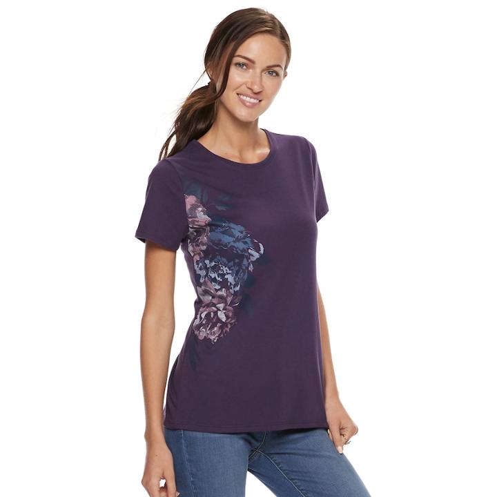 Women's Sonoma Goods For Life&trade; Crewneck Graphic Tee, Size: Xl, Drk Purple