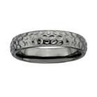 Stacks And Stones Ruthenium-plated Sterling Silver Hammered Stack Ring, Women's, Size: 7, Black