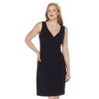 Plus Size Chaps Surplice Faux-wrap Dress, Women's, Size: 20 W, Black