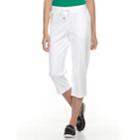 Women's Croft & Barrow&reg; Drawstring Capri Pants, Size: Large, White