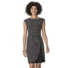 Women's Chaps Polka-dot Tulip-hem Dress, Size: Xl, Black