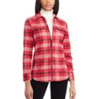 Women's Chaps Plaid Zip-front Shirt, Size: Xs, Red