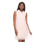 Women's Connected Apparel Cowlneck Shift Dress, Size: 12, Pink