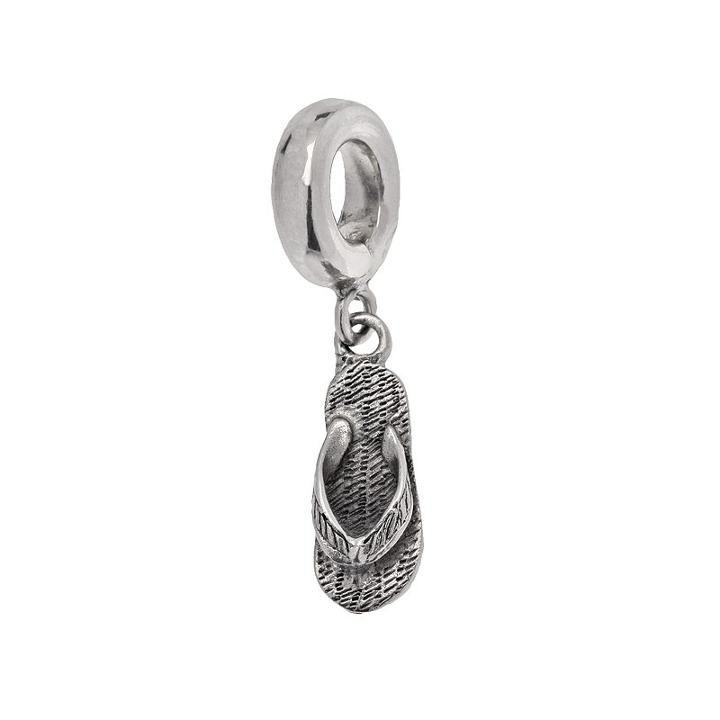 Individuality Beads Sterling Silver Flip-flop Charm, Women's, Grey