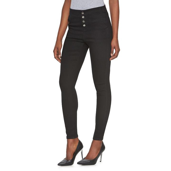 Women's Jennifer Lopez High-rise Skinny Jeans, Size: 4 - Regular, Black
