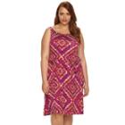 Plus Size Design 365 Tie-dye Fit & Flare Dress, Women's, Size: 2xl, Med Purple