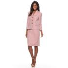 Women's Le Suit Tweed Jacket & Skirt Set, Size: 12, Orange