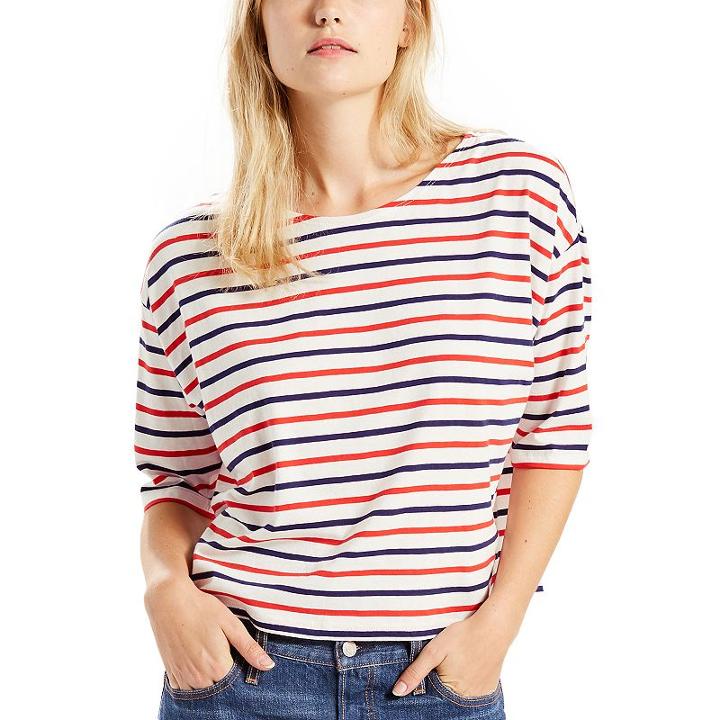 Women's Levi's Striped Boatneck Top, Size: Medium, Ovrfl Oth