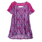 Girls 7-16 & Plus Size Mudd&reg; Lace-pieced Keyhole Swing Tee, Size: 16, Pink