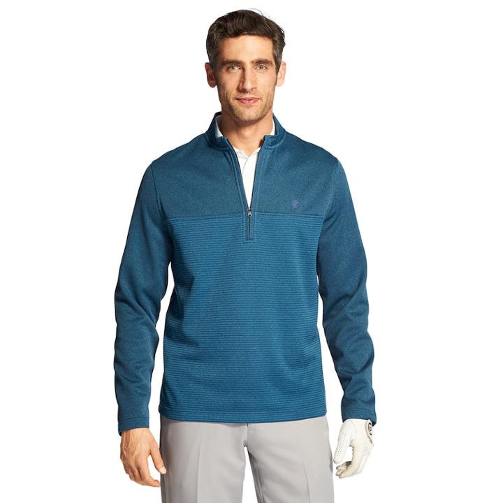 Men's Izod Classic-fit Hydra Shield Half-zip Fleece Golf Pullover, Size: Large, Blue