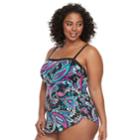 Plus Size Apt. 9 Paisley One-piece Swimsuit, Women's, Size: 2xl, Veranda