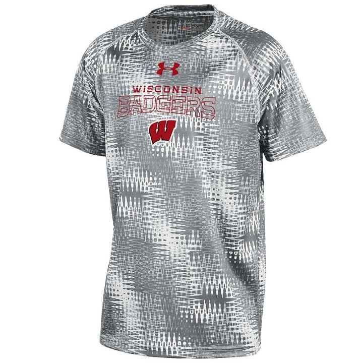 Boys 8-20 Under Armour Wisconsin Badgers Novelty Tech Tee, Boy's, Size: Xl(18/20), Grey