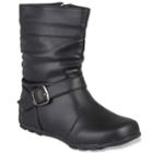 Journee Katie Girls' Midcalf Boots, Size: 9 T, Black