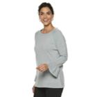 Petite Napa Valley Boatneck Bell-sleeve Sweater, Women's, Size: Xl Petite, Light Grey
