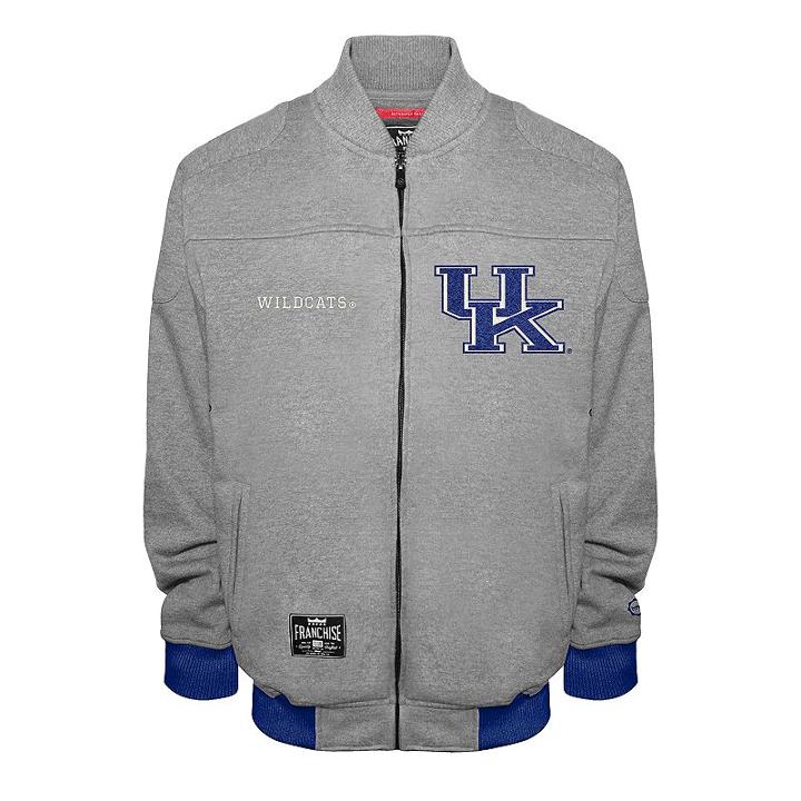 Men's Franchise Club Kentucky Wildcats Edge Fleece Jacket, Size: Small, Grey