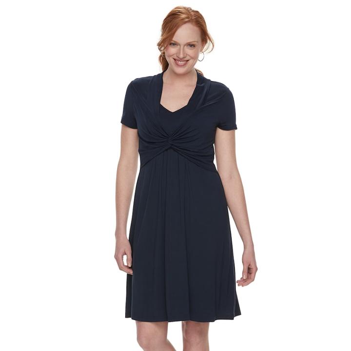 Maternity A:glow Knot Nursing Dress, Women's, Size: L-mat, Dark Blue
