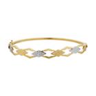 Everlasting Gold Two Tone 10k Gold Geometric Bangle Bracelet, Women's, Size: 7