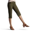 Women's Lee Lorelie Relaxed Fit Skimmer Capris, Size: 4 - Regular, Green Oth