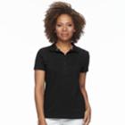 Petite Croft & Barrow&reg; Essential Short Sleeve Polo, Women's, Size: S Petite, Black