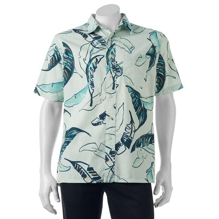 Men's Croft & Barrow&reg; Classic-fit Tropical Button-down Shirt, Size: Xl, Med Blue