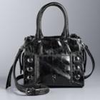 Simply Vera Vera Wang 10th Anniversary Driggs Studded Micro Satchel, Women's, Black