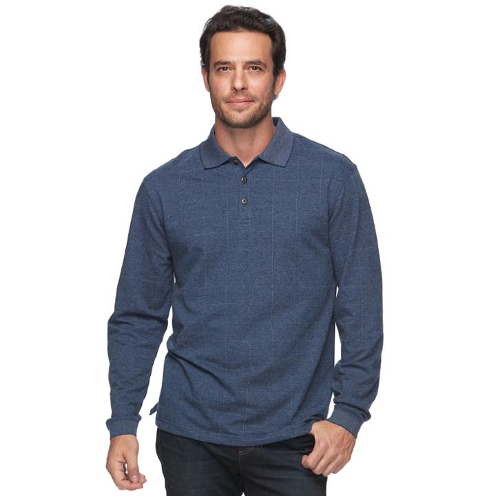 Men's Haggar Classic-fit Jaquard Polo, Size: Large, Purple Oth