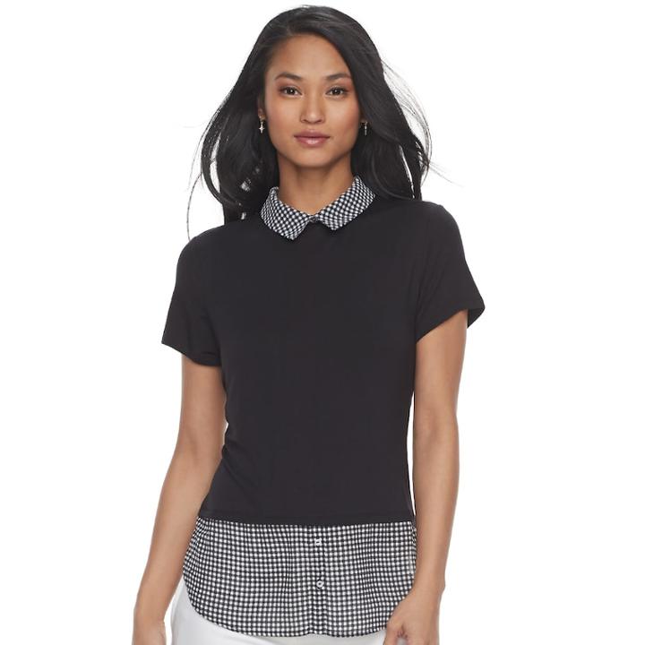 Women's Elle&trade; Mock-layer Top, Size: Xxl, Oxford