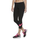 Nike, Women's Swoosh Graphic Capri Leggings, Size: Medium, Grey (charcoal)
