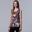 Women's Simply Vera Vera Wang Print Handkerchief Hem Tank, Size: Xl, Oxford