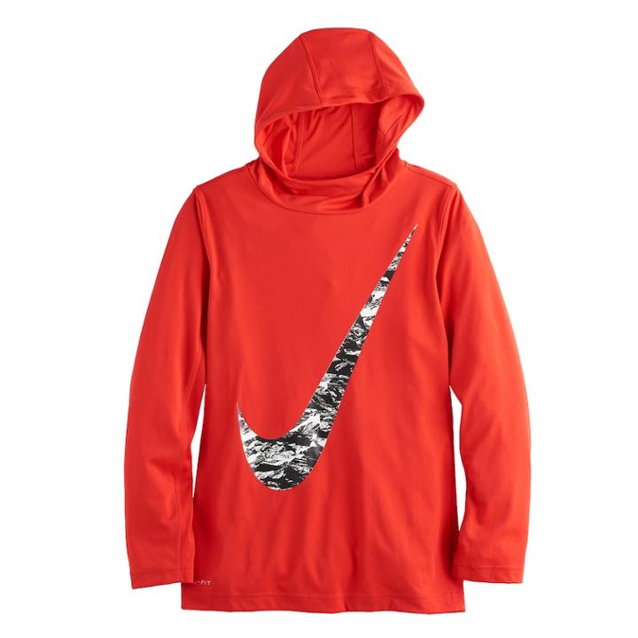 Boys 8-20 Nike Dri-fit Hooded Tee, Size: Xl, Dark Pink
