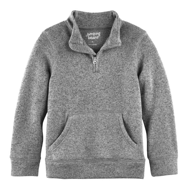 Boys 4-10 Jumping Beans&reg; 1/4 Zip Fleece Sweater, Size: 8, Grey