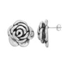 Sterling Silver Electroform Rose Earrings, Women's