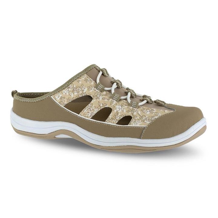 Easy Street Sport Barbara Women's Print Clogs, Size: 8.5 Ww, Lt Brown