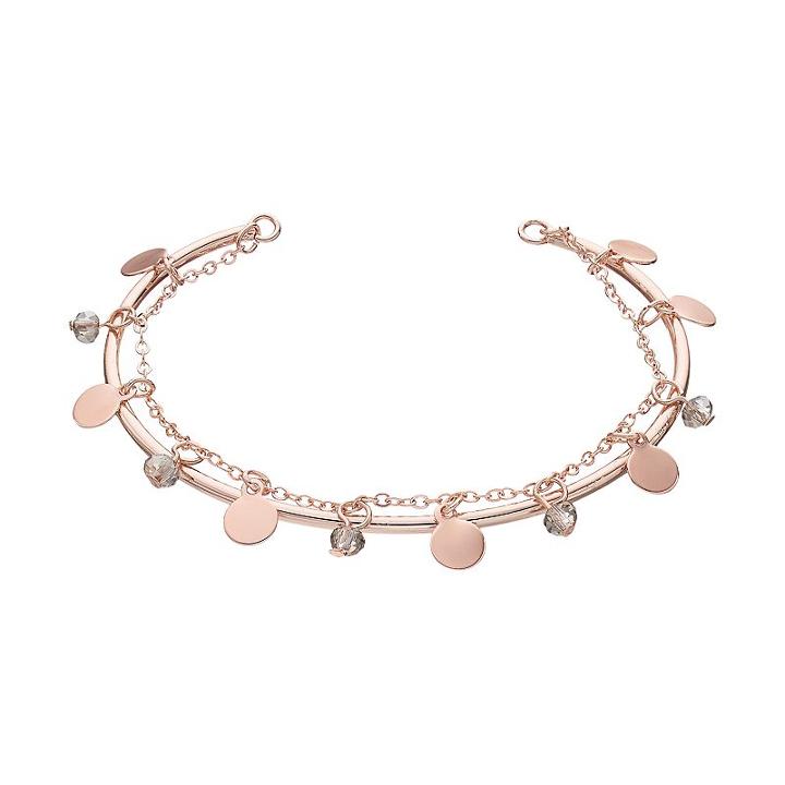 Lc Lauren Conrad Beaded Disc Chain Cuff Bracelet, Women's, Grey