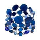 Blue Composite Shell & Stone Bead Stretch Bracelet Set, Women's