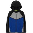 Boys 4-12 Oshkosh B'gosh&reg; French Terry Colorblock Zip Hoodie, Size: 8, Light Grey
