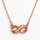 Sophie Miller 14k Rose Gold Over Silver Cubic Zirconia Infinity Link Necklace, Women's, Size: 16, White