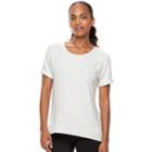 Women's Tek Gear&reg; Terry Short Sleeve Top, Size: Large, Light Grey