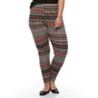 Plus Size French Laundry Holiday Printed Legging, Women's, Size: 1xl, Purple Oth