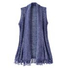 Girls 7-16 Cloud Chaser Fringe Knit Sweater, Size: Large, Light Blue