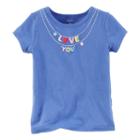 Girls 4-8 Carter's Short Sleeve Love You Charm Necklace Graphic Tee, Size: 8, Med Blue