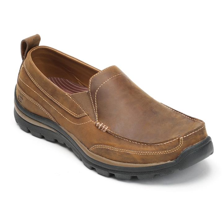 Skechers Gains Relaxed Fit Slip-on Shoes - Men, Size: 8, Brown