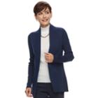 Women's Dana Buchman Ribbed Cardigan Sweater, Size: Xl, Blue (navy)