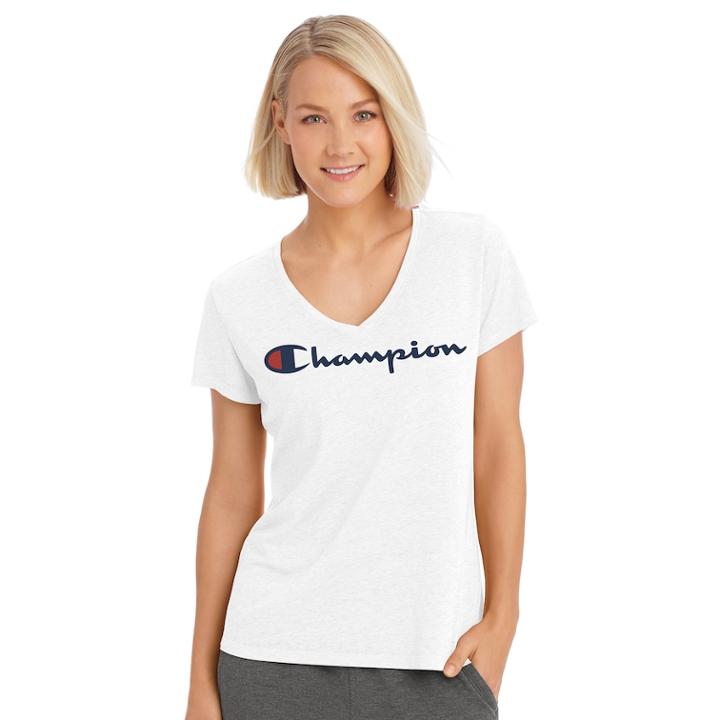 Women's Champion Authentic Burnout Short Sleeve Tee, Size: Xl, White