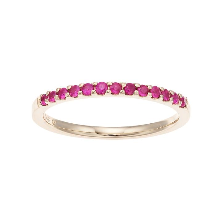 Boston Bay Diamonds 14k Gold Ruby Stack Ring, Women's, Size: 6, Red
