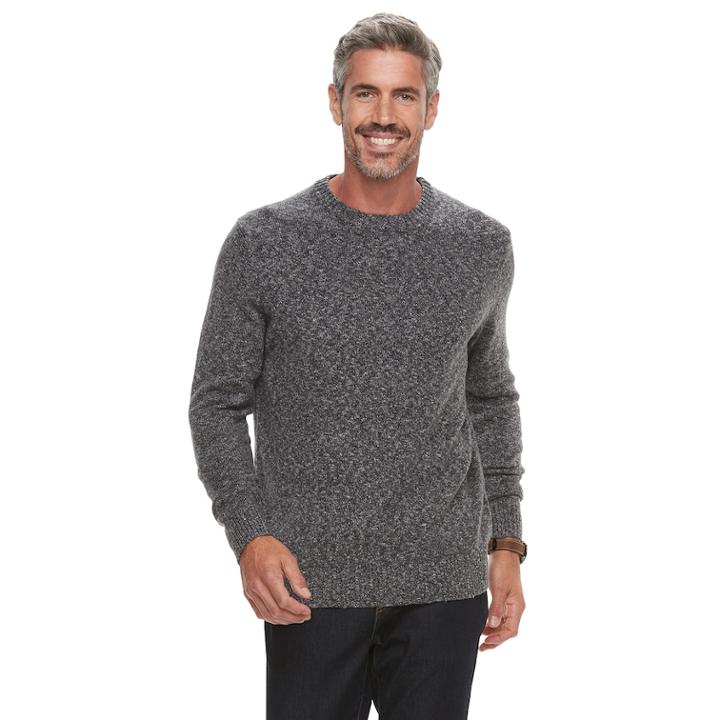 Men's Croft & Barrow&reg; Crew Sweater, Size: Small, Black